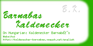 barnabas kaldenecker business card